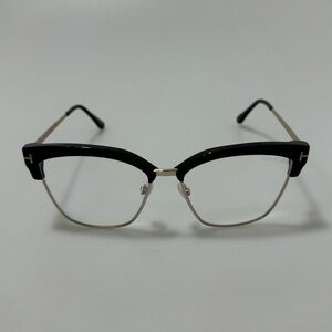 Tom Ford TF 5547-B 001 Half Rim Black Eyeglasses Clear lenses 54mm